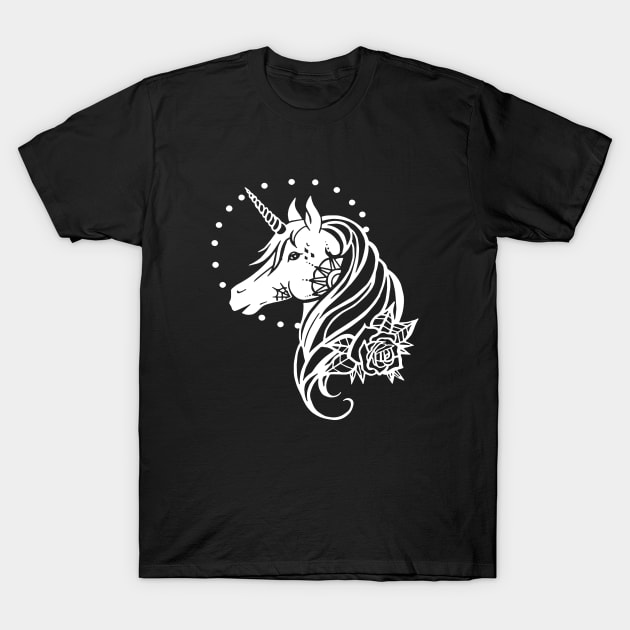 Unicorn Kids Tee Horse Animals Black And White Shirt Unicorn T-Shirt by huepham613